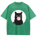 Bubble Cat Washed T-Shirt