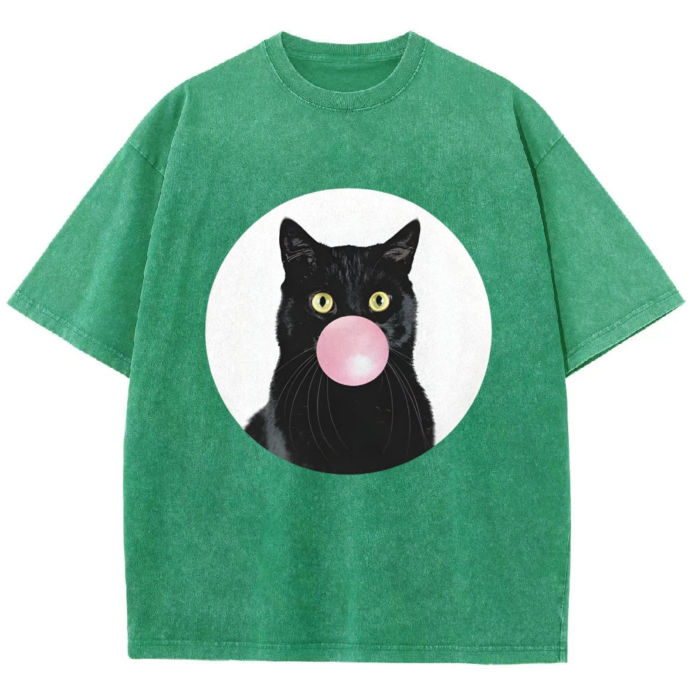 Bubble Cat Washed T-Shirt