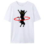 Black Cat And Hula Hoop Classic T-Shirt