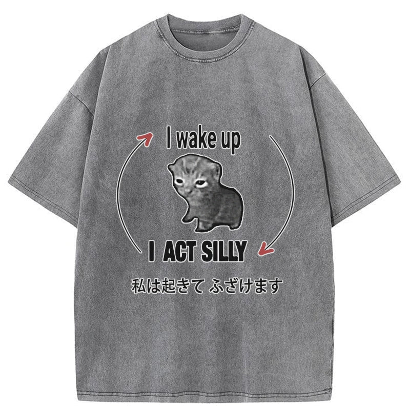 Wake Up Act Silly Washed T-Shirt