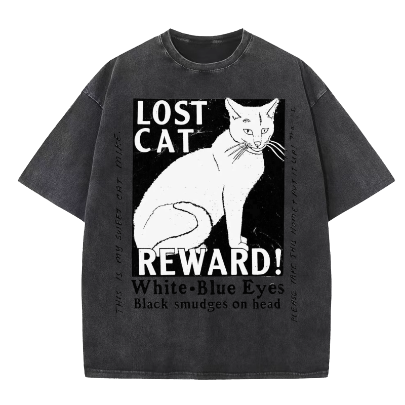 LOST CAT REWARD Washed T-Shirt