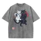 Dancing cat Washed T-Shirt