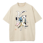 Ukiyo-e Cat Washed T-Shirt