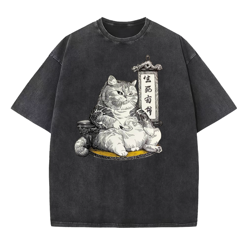 Life and death are determined by fate Washed T-Shirt