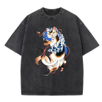 UKIYOE Dancing CAT Washed T-Shirt