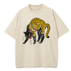 Tiger and Black Cat Washed T-Shirt