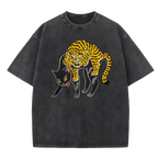 Tiger and Black Cat Washed T-Shirt