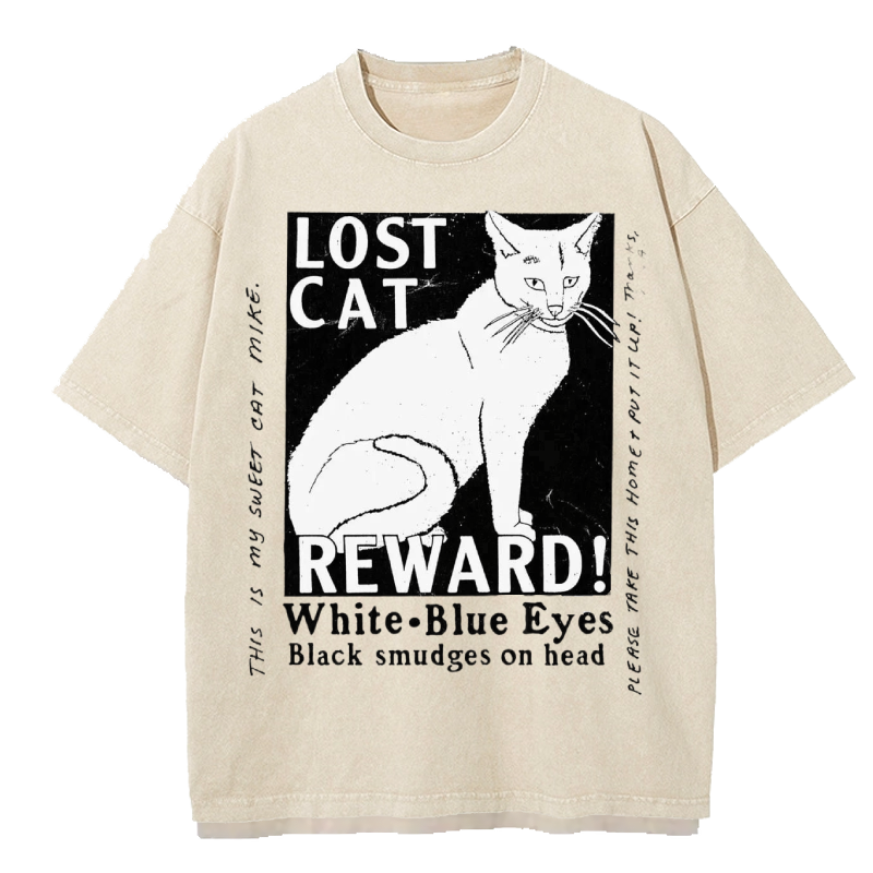 LOST CAT REWARD Washed T-Shirt