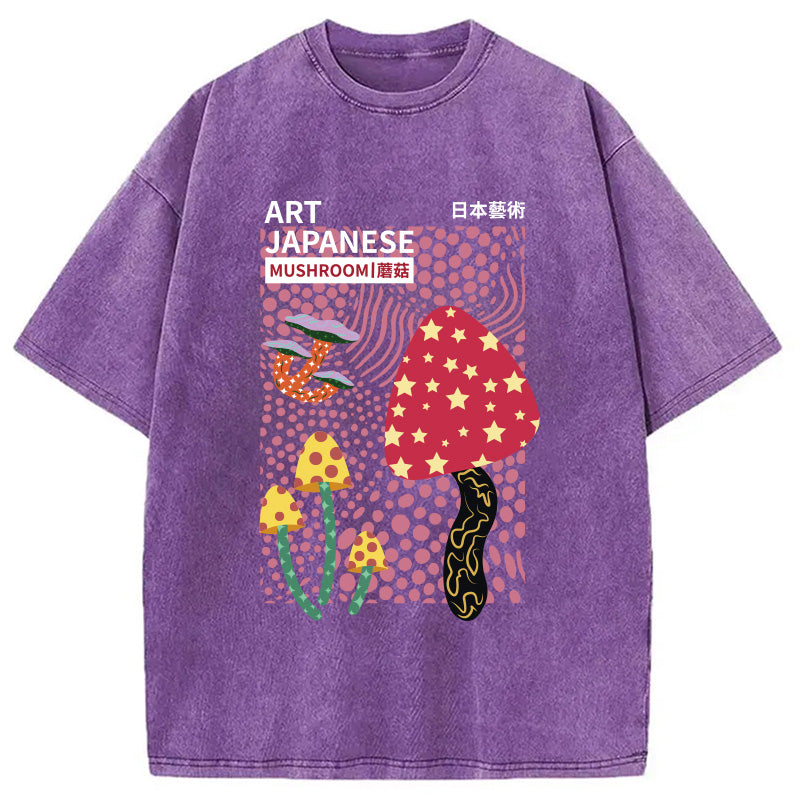 Japanese Art Mushroom Vintage Washed T-Shirt
