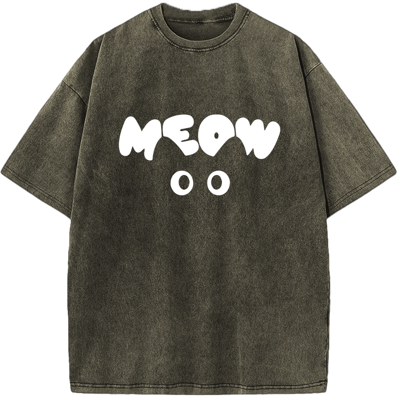 Unisex Just Meow Vintage Washed T-Shirt