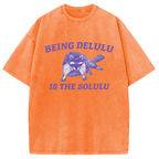 Funny Delusional Raccoon Washed T-Shirt