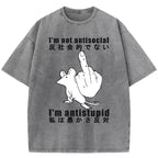 Anti-stupid Mouse Washed T-Shirt