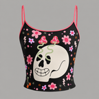 Skull Mushroom Cherry Top & Elasticated Trousers Two-Piece Set