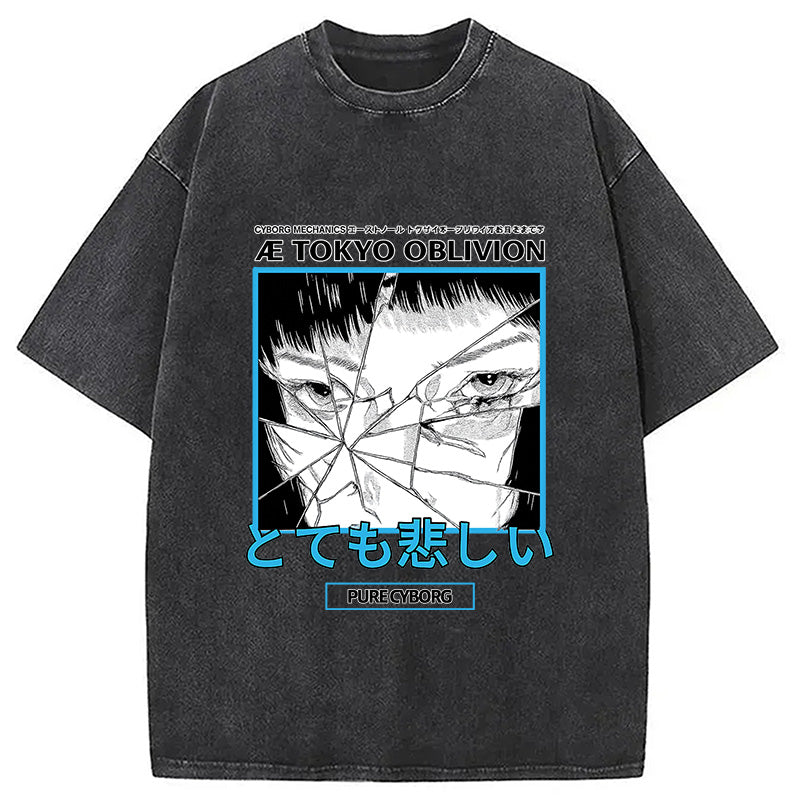 Cyberpunk Dark Fantasy Washed T-Shirt