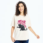 Unisex Fierce Black Cat Washed T-Shirt