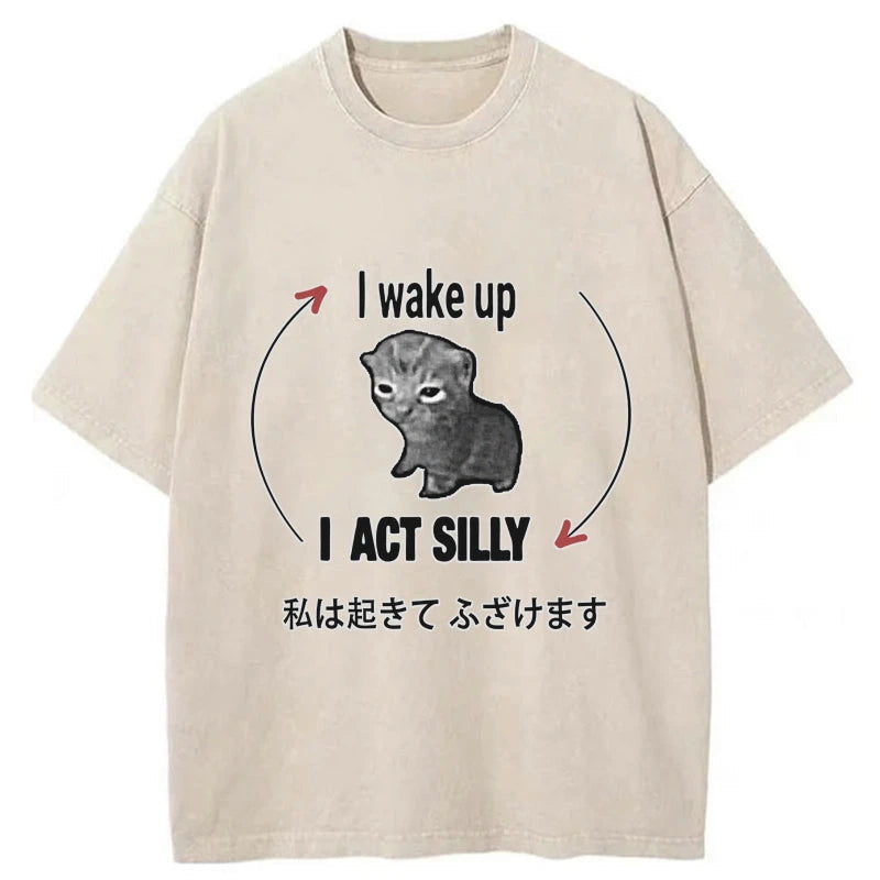 Wake Up Act Silly Washed T-Shirt