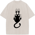 Unisex Cute Scratching Cat Vintage Washed T-Shirt