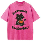 Cat Tasting Coffee Washed T-Shirt