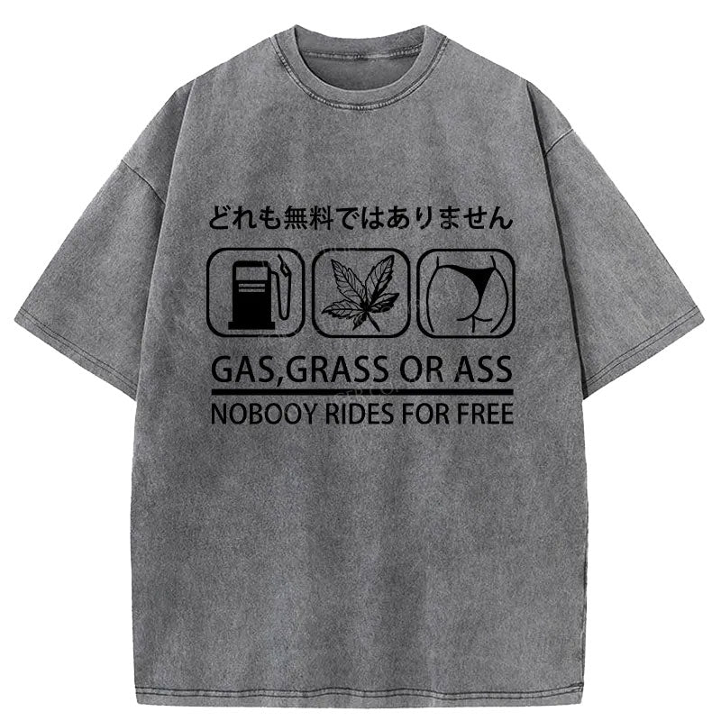 Nobody Rides For Free Washed T-Shirt