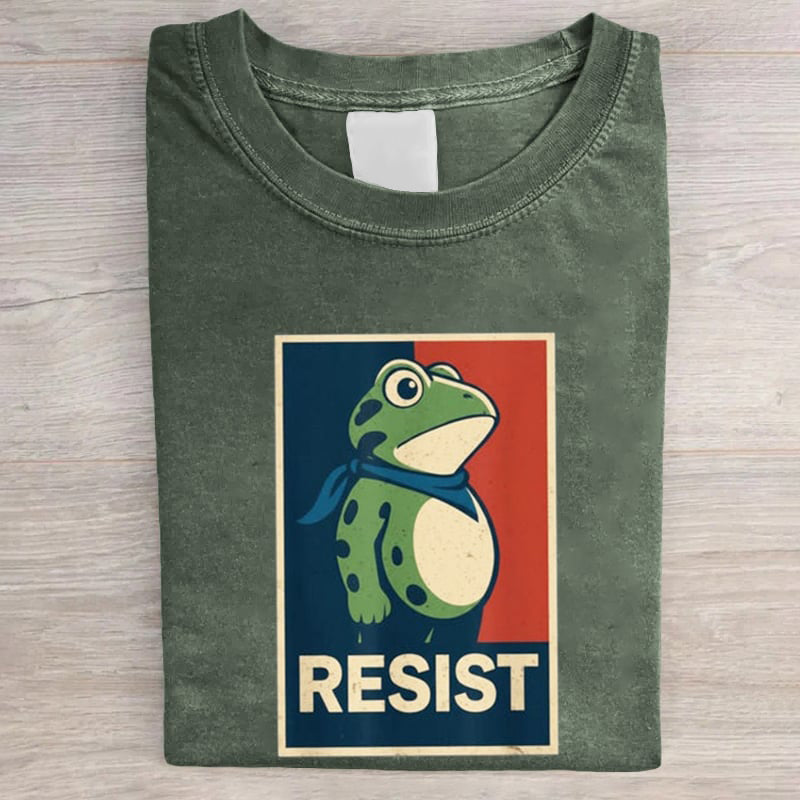 Portland Frog Vintage Washed T-shirt  Art Print T-Shirt