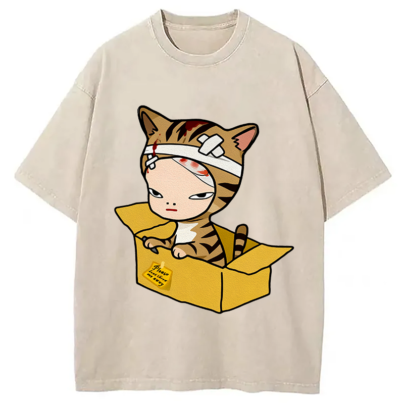 Cat Please Dont Throw Nara Washed T-Shirt