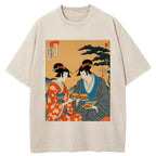 Geisha Eating Burgers Washed T-Shirt