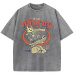 Skateboard Cat Washed T-Shirt