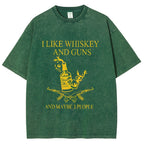 Whiskey Vintage Wash Japanese Design T-Shirt