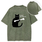 Cat Finds Human Bones Back Washed T-Shirt