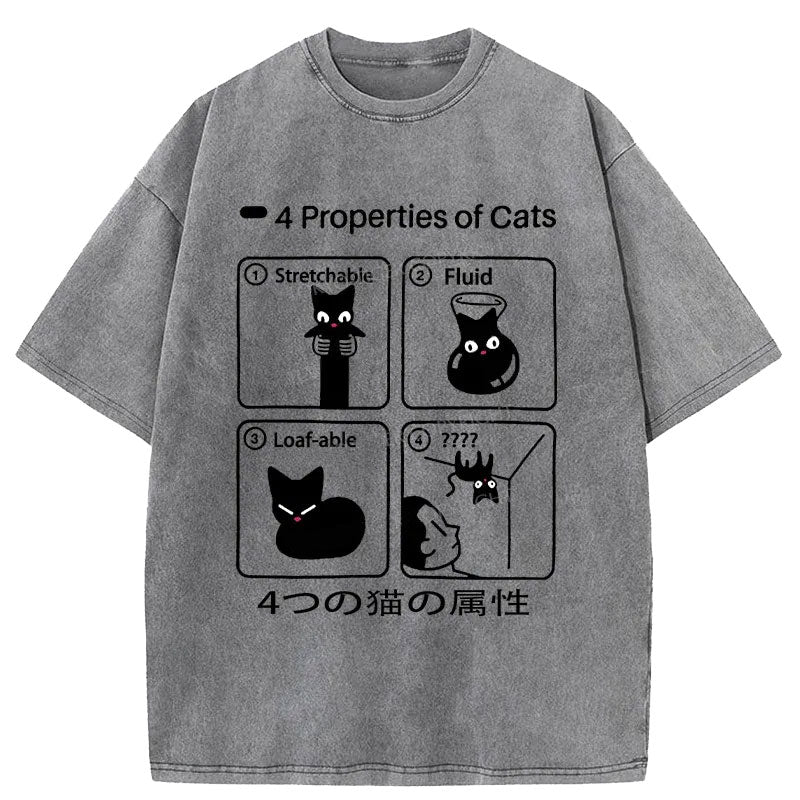 4 Attributes Of Cats Washed T-Shirt