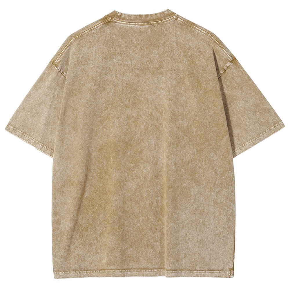 Unisex Japanese Sushi Printed Washed Tee