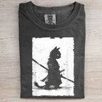 Retro Cat Samurai Japanese T-shirt