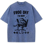 Busy Frog Funny Washed T-Shirt