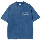 Polka Dot Fish Washed Vintage Short Sleeves T-Shirt