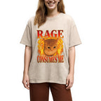 Rage Consumes Me Edgy Funny Cat Meme Washed T-Shirt