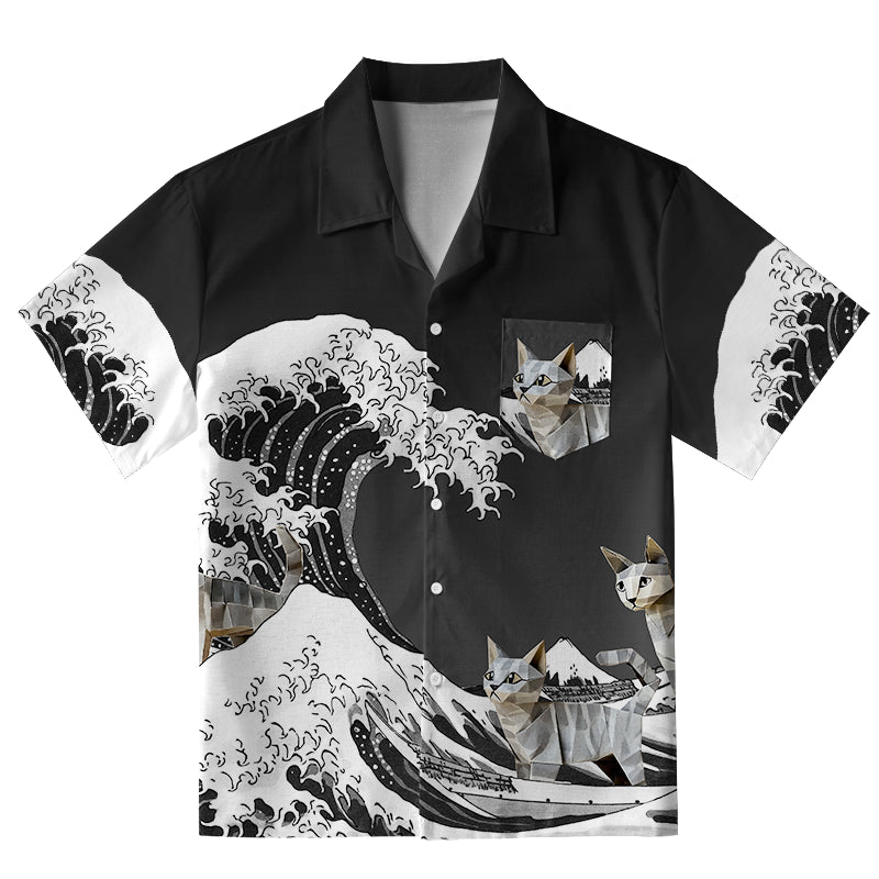 Origami Cat Aloha Hawaiian Shirt