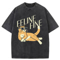 Feline Fine Washed T-Shirt