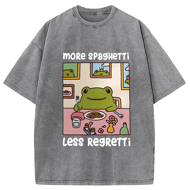 More Spaghetti Less Regretti Frog Washed T-Shirt