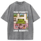 More Spaghetti Less Regretti Frog Washed T-Shirt