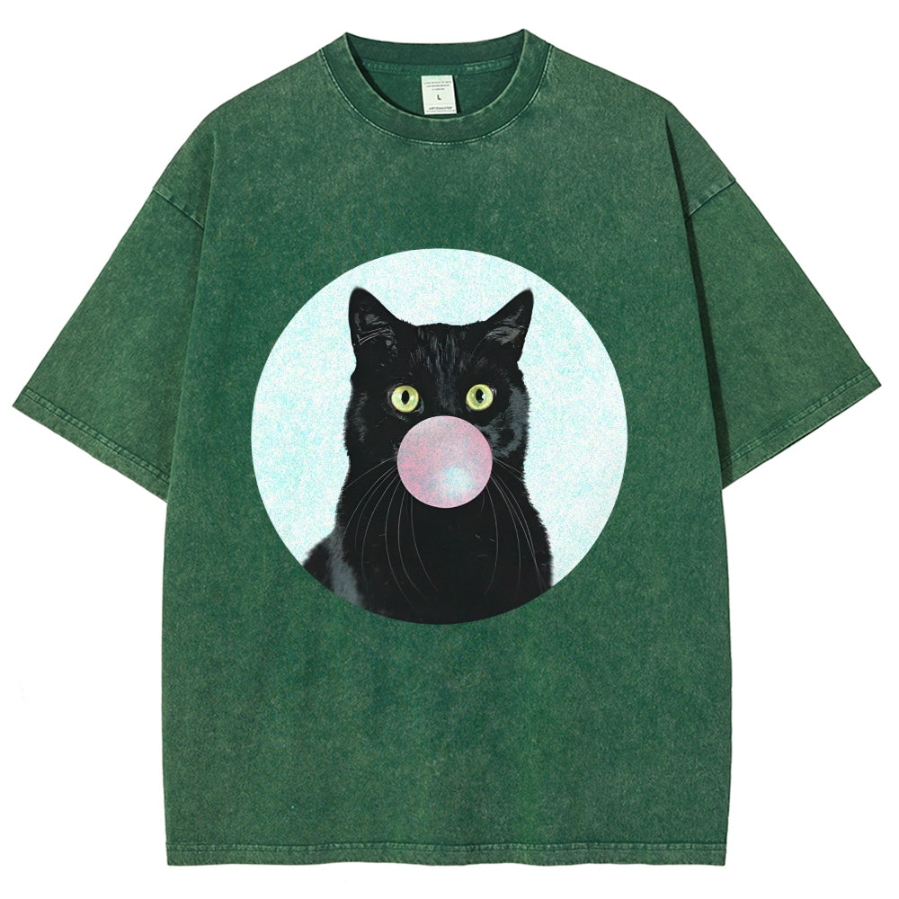 Bubble Cat Washed T-Shirt
