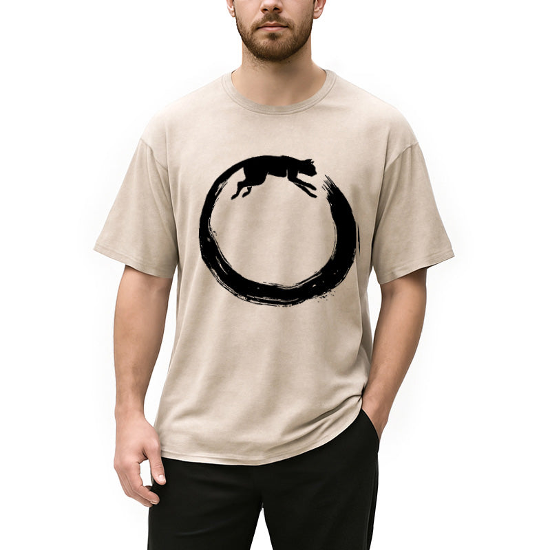 Cat's Circle Washed T-Shirt