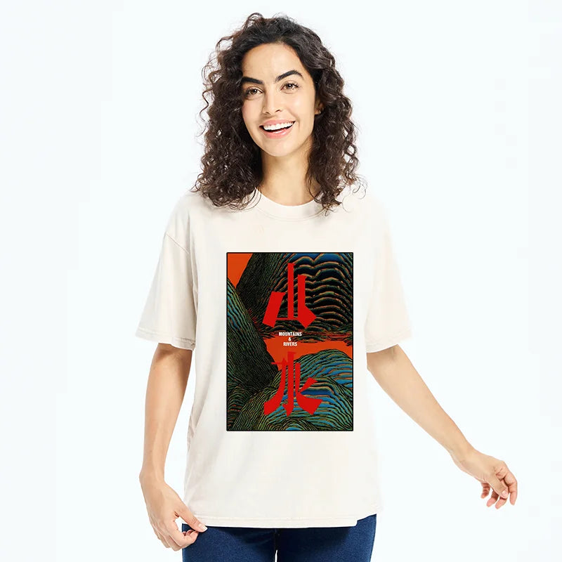 Unisex Mountains And Rivers Washed T-Shirt