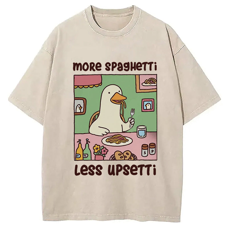 Duck Eating Spaghetti Washed T-Shirt