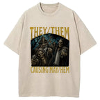 They Them Causing Mayhem Funny Washed T-Shirt