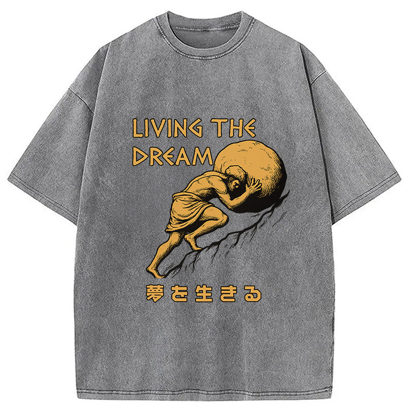 Living The Dream Meme Washed T-Shirt