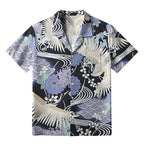 Cranes And Blooms Aloha Hawaiian Shirt