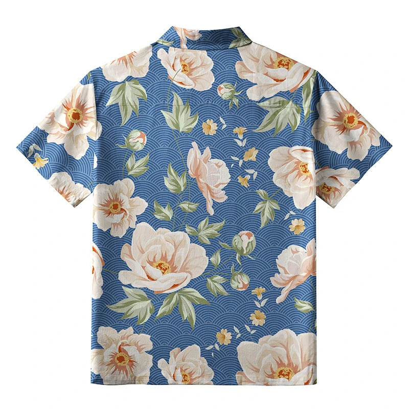 Flowers In The Waves Button-up Shirt