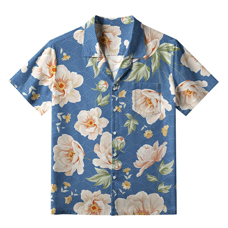 Flowers In The Waves Hawaiian Shirt