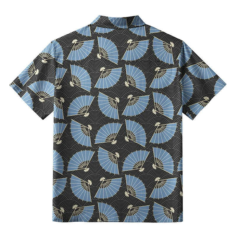 Folding Fans And Waves Hawaiian Shirt