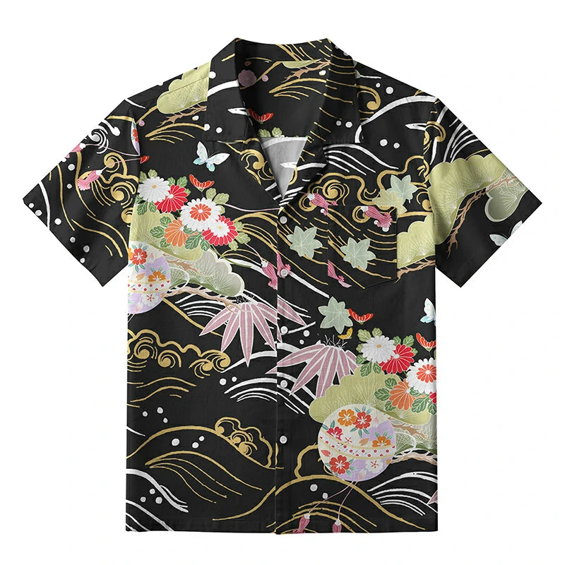 Floral And Cloud Hawaiian Shirt